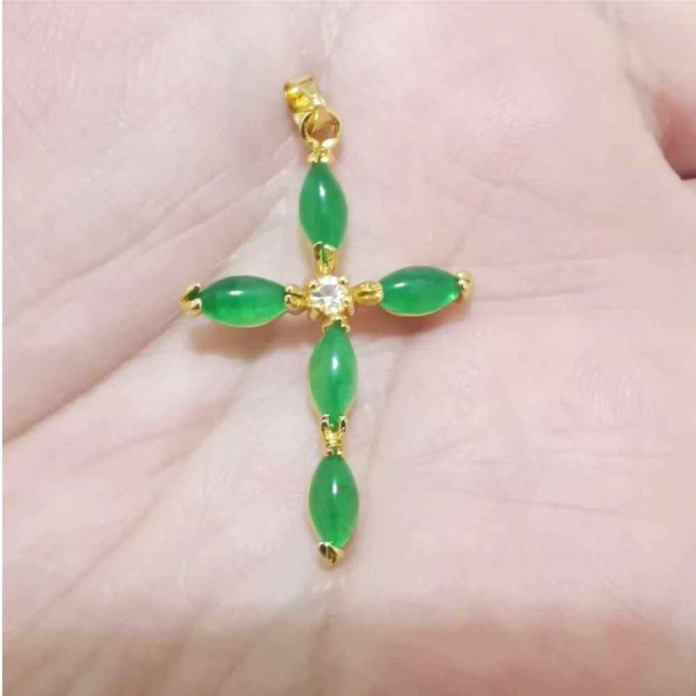 Jade cross necklace 18inch